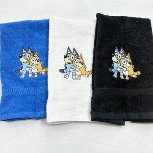 Bluey Towels Embroidered Hand Towel Set Cute Bingo Dog Sisters Bathroom Decor